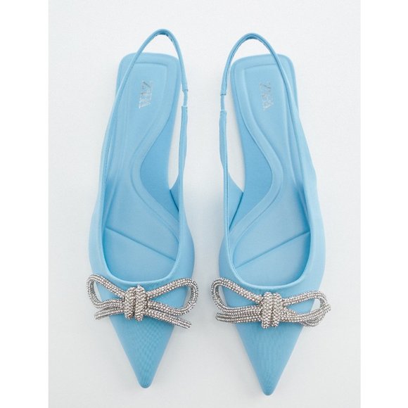 Zara Embellished Bow Flat Mules - Picture 5 of 6